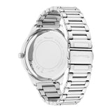 Tamaris Armbanduhr mit Zifferblatt in Marmoroptik, silbernem Gehäuse und silbernem Edelstahlband Rückansicht