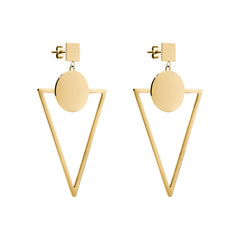 Liebeskind Berlin Ohrhänger bestehend aus einem Ohrstecker in Quadratform und einem dreieckigen Anhänger, in der Farbe gold; Produktbild 