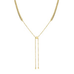 Liebeskind Berlin Halskette - The Woven; breite individuell einstellbare Kette mit grober Struktur in der Farbe gold Produktbild