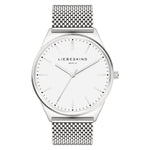 Liebeskind Berlin Armbanduhr mit silbernem Gehäuse und silbernem Milanaiseband Produktbild