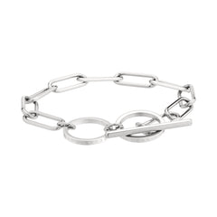 Liebeskind Berlin Armband bestehend aus einer silbernen Gliederkette mit einem T-Bar-Verschluss; Produktbild