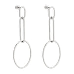 Liebeskind Berlin Ohrhänger in der Farbe silber mit modernem Kettenglied-Design und runden Anhängern; Produktbild