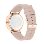 Rückansicht der LIEBESKIND BERLIN Armbanduhr - Clean Multifunction von Liebeskind Berlin in Roségold, mit hellbeigem Lederarmband - ideal als moderne Business-Uhr.