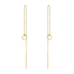 Liebeskind Berlin Ohrhänger bestehend aus einer goldenen Kette mit einem langen Stab und einem Plättchen-Anhänger; Produktbild