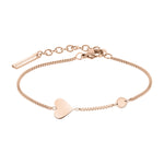 Liebeskind Berlin Armband bestehend aus einer roségoldenen Venezianerkette und Herzanhänger; Produktbild