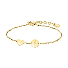Liebeskind Berlin Armband bestehend aus einer goldenen Gliederkette und Herzanhänger; Produktbild