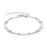 Liebeskind Berlin Armband bestehend aus einer doppelreihigen, silbernen Kette mit kleinen Edelstahlbeads; Produktbild