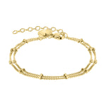 Liebeskind Berlin Armband bestehend aus einer doppelreihigen, goldenen Kette mit kleinen Edelstahlbeads; Produktbild