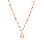 Tamaris Halskette; längenverstellbare Y-Gliederkette mit Drop-Anhänger mit eingeriebenen Glassteinen in der Farbe roségold Produktbild