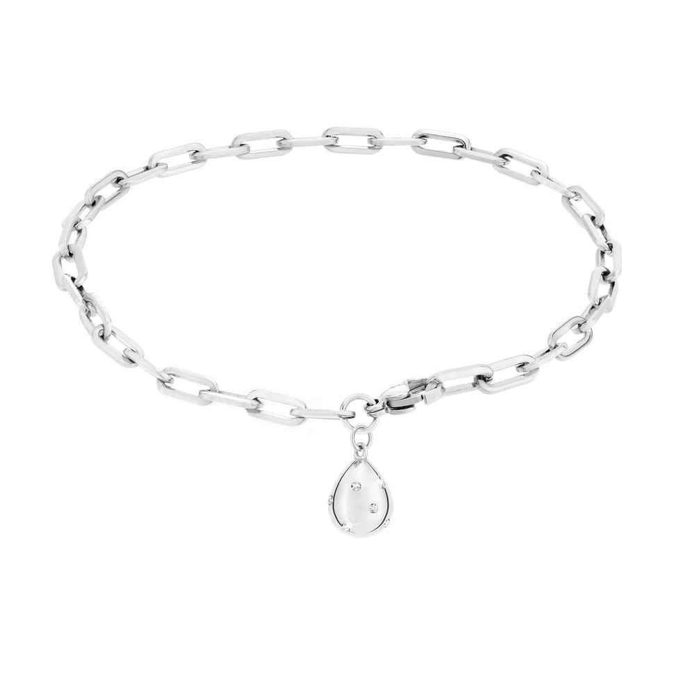 Tamaris Armband mit Gliederkette und Drop Shape Charm in der Farbe silber Produktbild