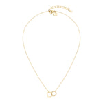 Tamaris Halskette mit Ankerkette und zwei ineinander gehängten Circles mit glatter und gedrehter Oberfläche in der Farbe gold Produktbild