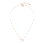 Tamaris Halskette mit Ankerkette und zwei ineinander gehängten Circles mit glatter und gedrehter Oberfläche in der Farbe roségold Produktbild