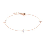 Tamaris Fußkette mit Zirkoniasteinen im Blüten Design in der Farbe roségold Produktbild