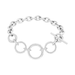 Tamaris Armband mit groben Gliedern unterschiedlicher Größen in der Farbe silber Produktbild