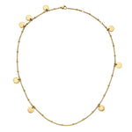 Liebeskind Berlin Halskette bestehend aus einer goldenen Venezianerkette und acht kleinen, runden Edelstahlplättchen; Zusatzbild