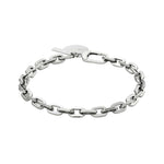 Liebeskind Berlin Armband bestehend aus einer groben, silbernen Gliederkette und zwei silbernen Anhängern; Produktbild