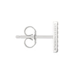 Liebeskind Berlin Ohrtsecker in Stäbchenform, in der Farbe silber mit Zirkoniabestückung; Seitenansicht