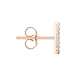 Liebeskind Berlin Ohrtsecker in Stäbchenform, in der Farbe roségold mit Zirkoniabestückung; Seitenansicht