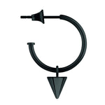 Der LIEBESKIND BERLIN Creole - The Cone ist ein schwarzer Ohrring mit einem kegelförmigen Anhänger und Push-Back-Verschluss, der den modernen Stil von Liebeskind Berlin widerspiegelt.