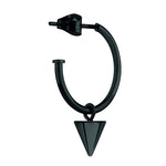 LIEBESKIND BERLIN Creole - The Cone von Liebeskind Berlin: schwarze Creolen mit spitz zulaufendem, kegelförmigem Anhänger und sicherem Ohrstecker.