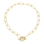 Liebeskind Berlin Halskette bestehend aus einer goldenen Gliederkette mit einem T-Bar-Verschluss; Produktbild