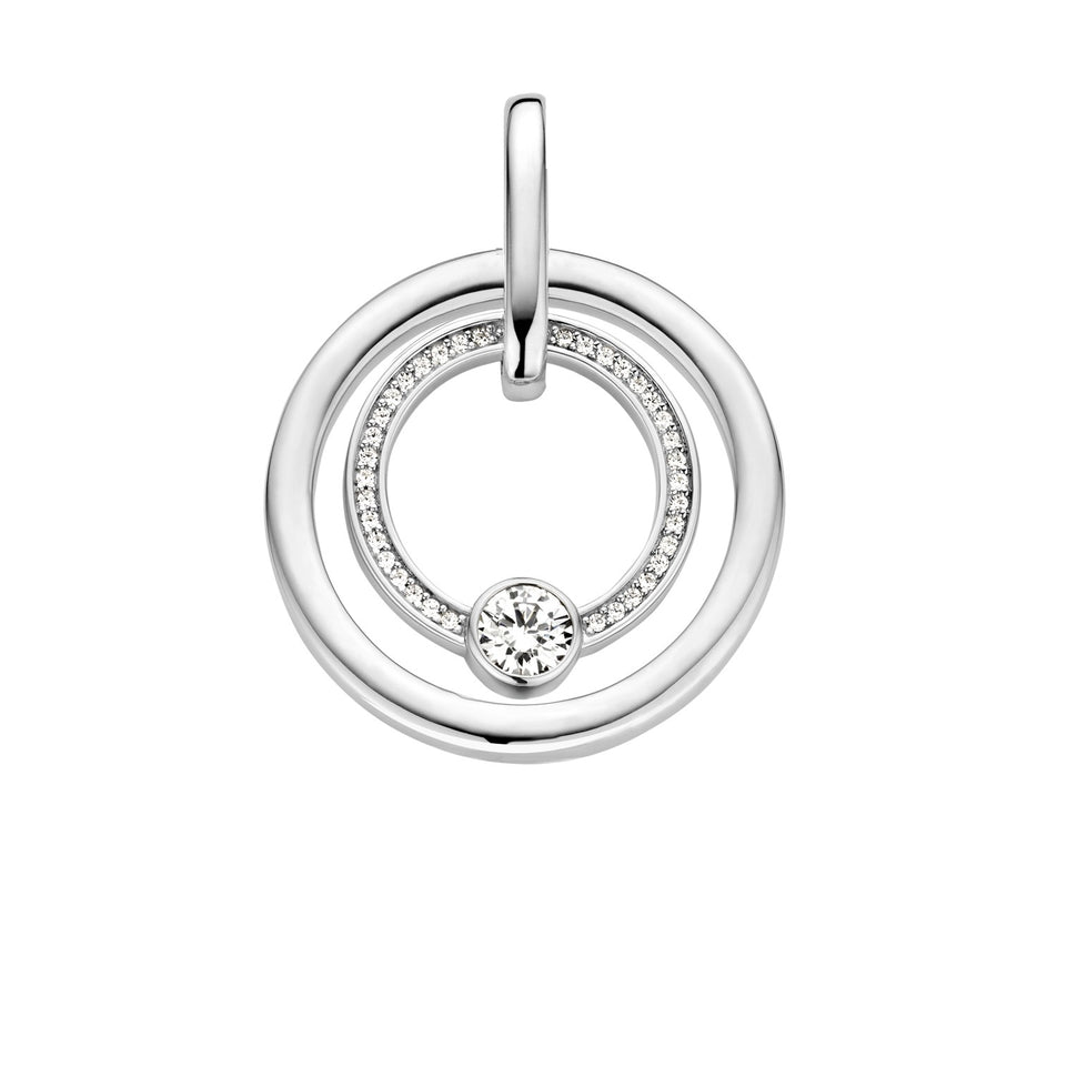 Ti Sento Milano Anhänger - The Sparkling Circle Pendant; in der Farbe silber Produktbild 