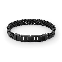 Liebeskind Berlin Armband mit schwarzer, breiten, geflochtener Gliederkette und robusten Verschluss Produktbild