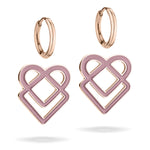 Liebeskind Berlin Ohrhänger in der Farbe roségold mit lila emailliertem Charm Anhänger Zusatzbild