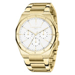 Liebeskind Berlin Armbanduhr mit goldenem Gehäuse mit Topring, goldenem Edelstahlband und Chronographenwerk Produktbild 