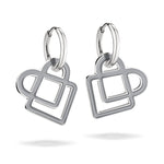 LIEBESKIND BERLIN Ohrhänger - Farbenfrohe Ikone von Liebeskind Berlin: Elegante Silberohrringe mit abstrakten, sich überlappenden quadratischen und ovalen Anhängern.