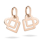 Liebeskind Berlin Ohrhänger in der Farbe roségold mit lila emailliertem Charm Anhänger Rückansicht