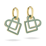 Setzen Sie einen modernen Akzent mit dem LIEBESKIND BERLIN Ohrhänger - Colorful Icon von Liebeskind Berlin. Die goldenen Ohrringe mit abstrakten geometrischen Anhängern in Hellgrün und Gold sind perfekt, um ein Statement zu setzen.