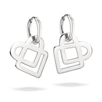 LIEBESKIND BERLIN Ohrhänger - Bunte Ikone von Liebeskind Berlin, mit geometrisch abstrakten Anhängern und modernem Charme-Design, dargestellt auf weißem Hintergrund.