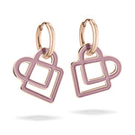 Liebeskind Berlin Ohrhänger in der Farbe roségold mit lila emailliertem Charm Anhänger Produktbild