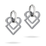 Liebeskind Berlin Ohrhänger in der Farbe silber mit grau emailliertem Charm Anhänger Produktbild