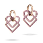 Liebeskind Berlin Ohrhänger in der Farbe roségold mit lila emailliertem Charm Anhänger Produktbild