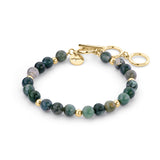 Tamaris Beads Armband aus Moosagatebeads und kleinen goldenen Metallbeads Produktbild