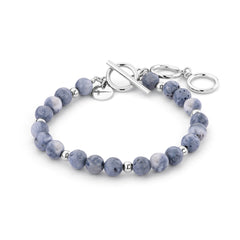 Tamaris Beads Armband aus blauen Sponge Coral Beads und kleinen silbernen Metallbeads Produktbild