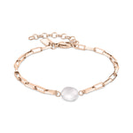 Liebeskind Berlin Armband aus rechteckigen Gliedern mit Baroque Pearl in der Farbe roségold Produktbild 