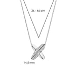 Die Ti Sento Milano Halskette - The Criss Cross ist aus vergoldetem Silber mit ovalem, Zirkonia-besetztem Anhänger (14,5 mm); Kettenlänge 36-46 cm.