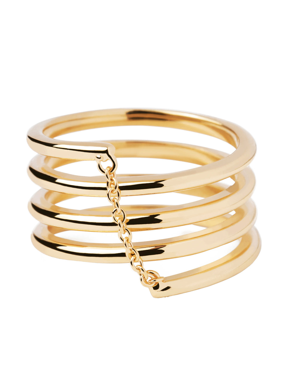 PDPaola Ring im Layering-Style mit einer goldenen Kette, in der Farbe gold; Größe 50, Produktbild