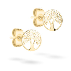 Tamaris Ohrstecker in der Farbe gold mit Lebensbaummuster Produktbild