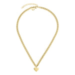 Liebeskind Berlin Halskette mit Panzerkette und grafischem Herzanhänger in der Farbe gold Zusatzbild