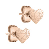 Liebeskind Berlin Ohrstecker im grafischen Herzdesign in der Farbe roségold Produktbild 