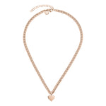 Liebeskind Berlin Halskette mit Panzerkette und grafischem Herzanhänger in der Farbe roségold Zusatzbild