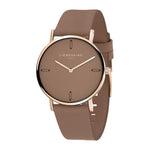 Liebeskind Berlin Armbanduhr mit braunem Ziffernblatt aus Leder, roségoldenem Gehäuse und braunem Lederband Zusatzbild