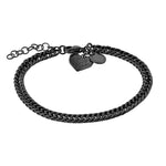 Liebeskind Berlin Armband mit Panzerkette und grafischem Herzanhänger in der Farbe schwarz Produktbild