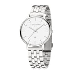 Liebeskind Berlin Armbanduhr mit Datumsanzeige, silbernem Gehäuse und silbernem Edelstahlband; Produktbild