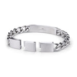 Fynch-Hatton Armband mit Panzerkette und markantem Mittelteil mit bearbeiteter Oberfläche in der Farbe silber; Zusatzbild 