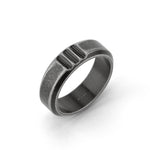 Fynch-Hatton Ring mit Kerben in der Farbe grau; Größe 62, Produktbild